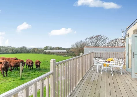 The decked terrace & outdoor sitting area at Bread Barn At Pengelly Farm, Nancegollan