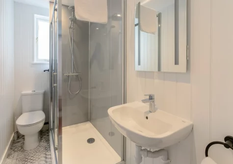 The shower room at Breton Cottage, St Ives