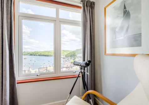 The cozy sitting area at Briar Rose, Polruan