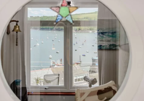 The cozy sitting area at Briar Rose, Polruan