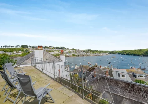 The patio terrace & outdoor sitting area at Briar Rose, Polruan