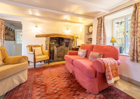 The first living room at Bridge Cottage, Penpol