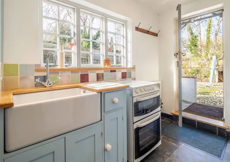 The utility room at Bridge Cottage, Penpol
