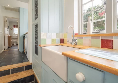 The utility room at Bridge Cottage, Penpol