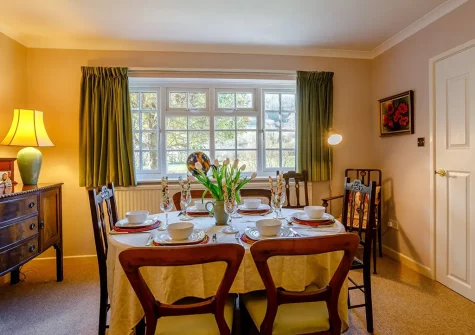 The dining area at Bridgemead, Branscombe