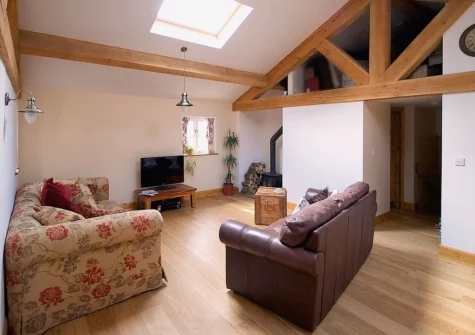 The living area at Brimble Cottage, Axminster