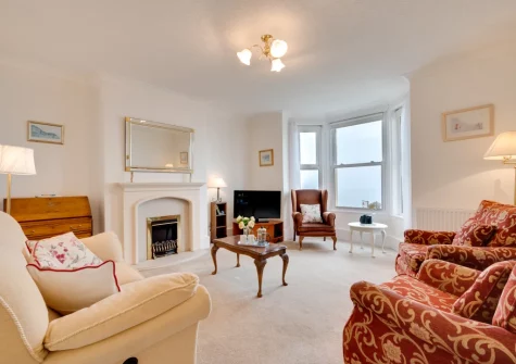 The living room at Brixham View, Seaton