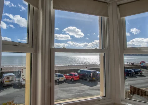 The sea view from the living room at Brixham View, Seaton