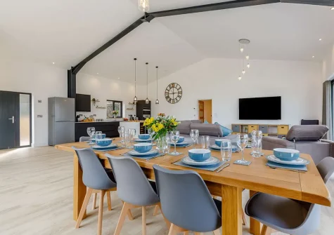 The dining area at Broadsands Barn, Berrynarbor