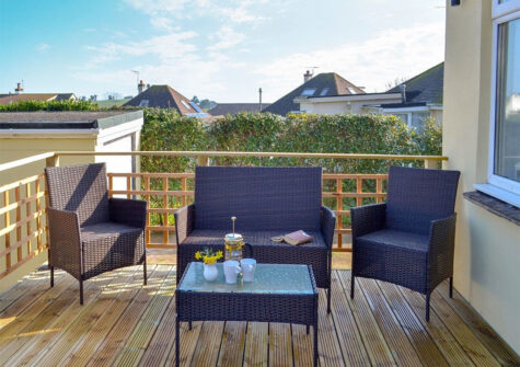 The decked patio at Broadsands Retreat, Goodrington