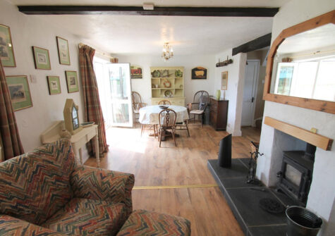 The living area at Brook Cottage, Swincombe