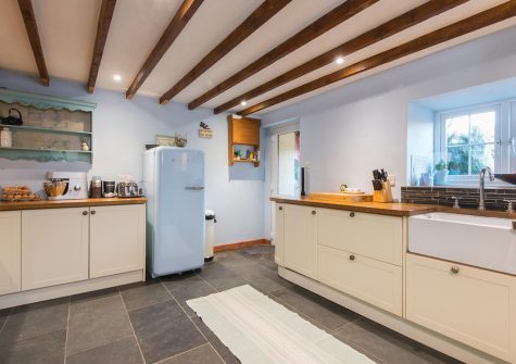 The kitchen at Bubble Cottage, Watergate Bay