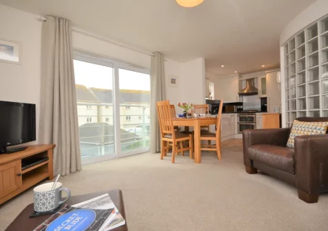The living & dining area at Bude's Cwtch, Bude
