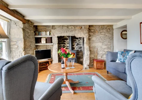 The living area at Bumbles, Mousehole