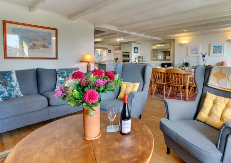 The living area at Bumbles, Mousehole