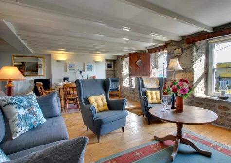 The living area at Bumbles, Mousehole