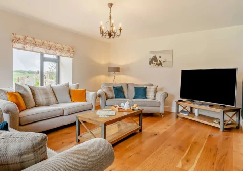 The living room at Burrow Farmhouse, Staple Cross