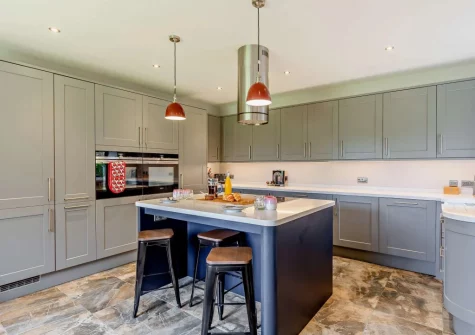 The kitchen at Burrow Farmhouse, Staple Cross