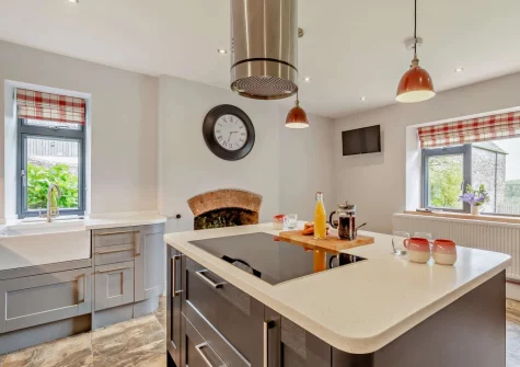 The kitchen at Burrow Farmhouse, Staple Cross