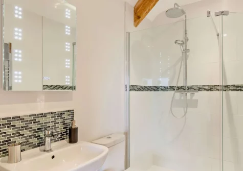 Bedroom #2 en-suite shower room at Burrow Farmhouse, Staple Cross