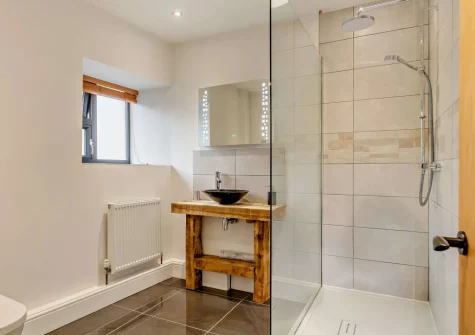 Bedroom #5 en-suite shower room at Burrow Farmhouse, Staple Cross