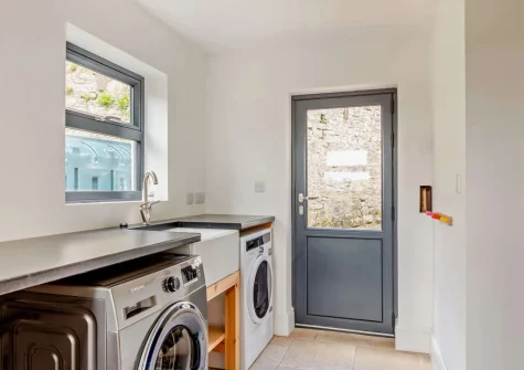 The utility room at Burrow Farmhouse, Staple Cross
