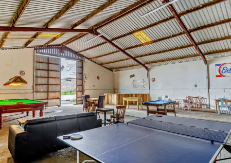 The games barn at Burrow Farmhouse, Staple Cross