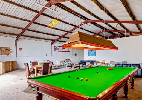 The games barn at Burrow Farmhouse, Staple Cross