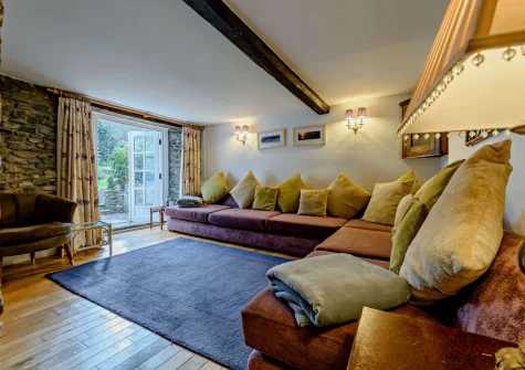 The living room at Burrows Farmhouse, Croyde