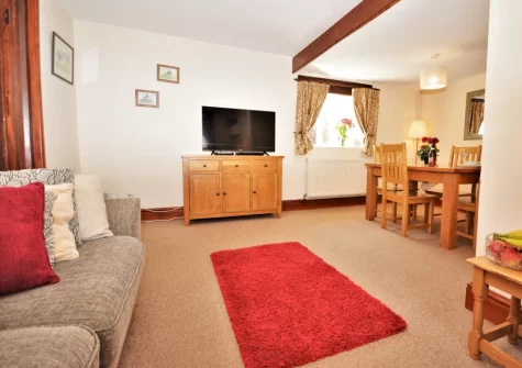 The living & dining area at Burscombe Farm, Sidbury