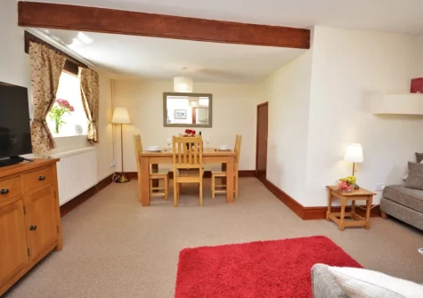The living & dining area at Burscombe Farm, Sidbury