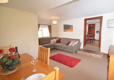 The living & dining area at Burscombe Farm, Sidbury