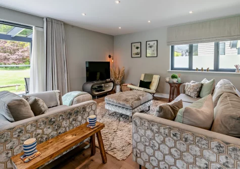 The living area at Buttercup at The Camel Trail, Tredethy