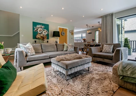 The living area at Buttercup at The Camel Trail, Tredethy