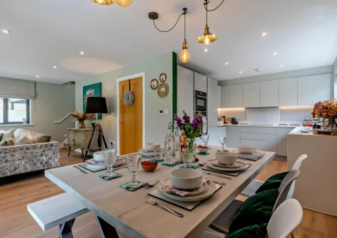 The dining area at Buttercup at The Camel Trail, Tredethy