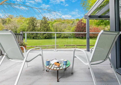 The decked terrace & outdoor sitting area at Buttercup at The Camel Trail, Tredethy
