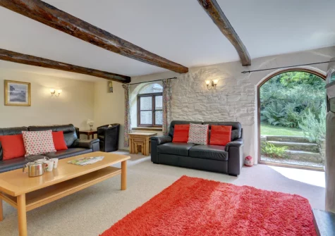 The living room at Button Stable, Bratton Fleming