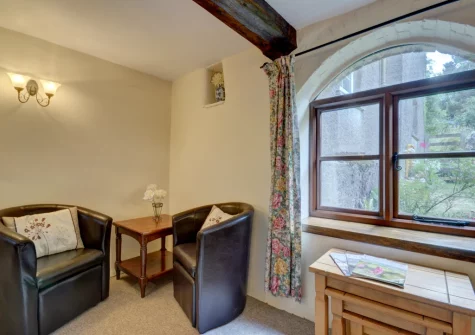 The living room at Button Stable, Bratton Fleming