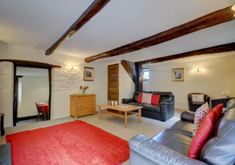 The living room at Button Stable, Bratton Fleming