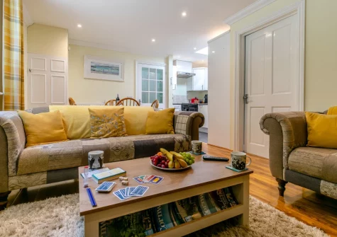 The living area at Buzzards Cottage, Redruth