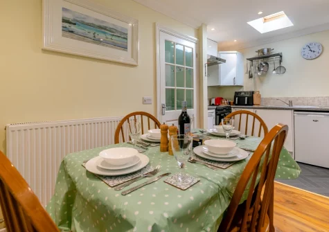 The dining area at Buzzards Cottage, Redruth