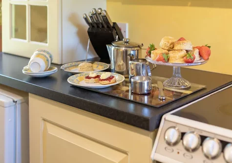 The kitchen at Buzzards Reach, Lower Treslea Farm, Treslea