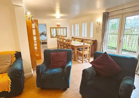 The living area at Byre Cottage, Bagbeare, Thornbury
