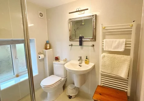 Bedroom #1 en-suite shower room at Byre Cottage, Bagbeare, Thornbury
