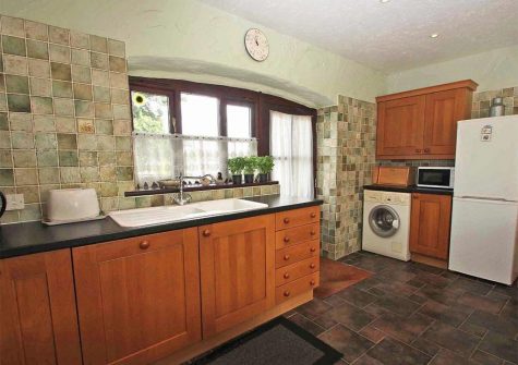 The open-plan kitchen at Byre Cottage, Bridge
