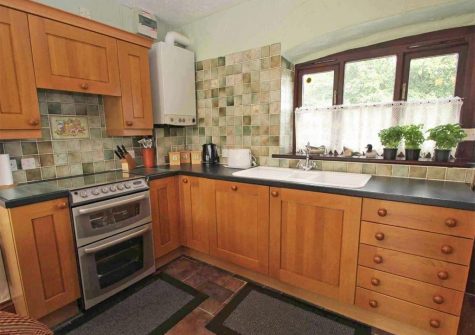 The open-plan kitchen at Byre Cottage, Bridge