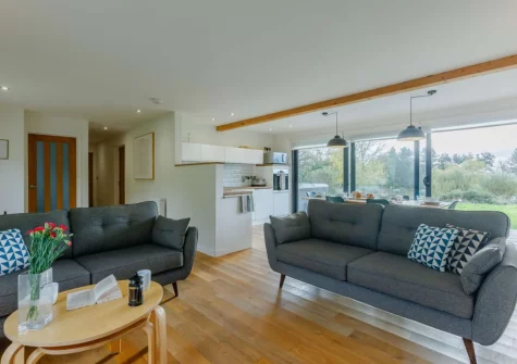 The living area at Cabana Lakeside Lodge 2, Whitnage