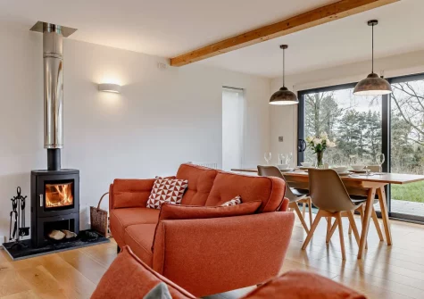 The living area at Cabana Lakeside Lodge 4, Whitnage