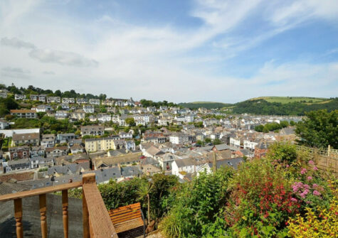 The view from the garden terrace at Cairn Cottage, Dartmouth