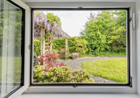 The view from bedroom #1 at Camellia Cottage In The Tamar Valley, Bere Alston